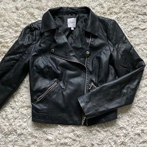 Candies cropped faux leather jacket